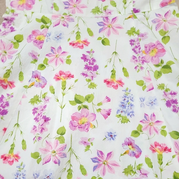 Vintage Victoria Holley dress 100% Cotton Size 10 lovely floral lace side zip - Picture 5 of 10